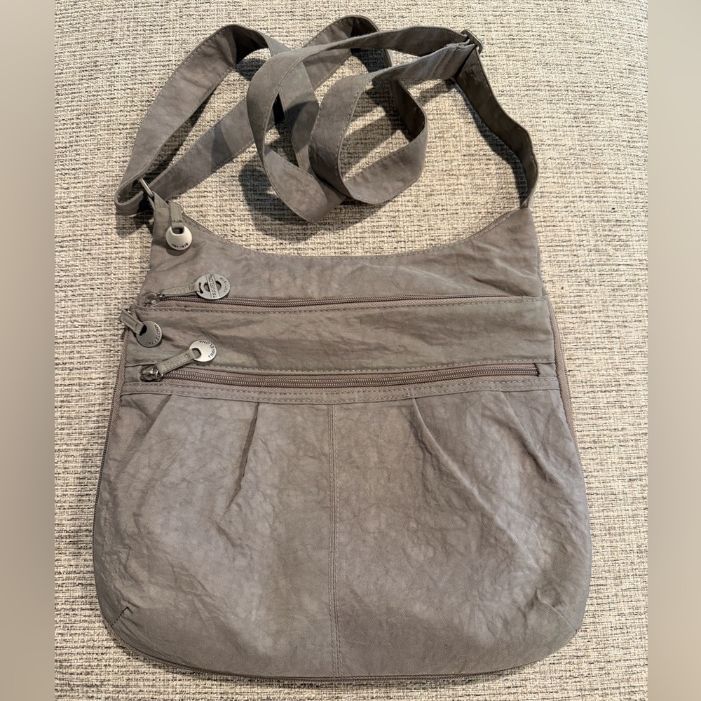 Travelon RFID Anti-Theft Hobo Crossbody Bag Gray Expandable Travel Purse